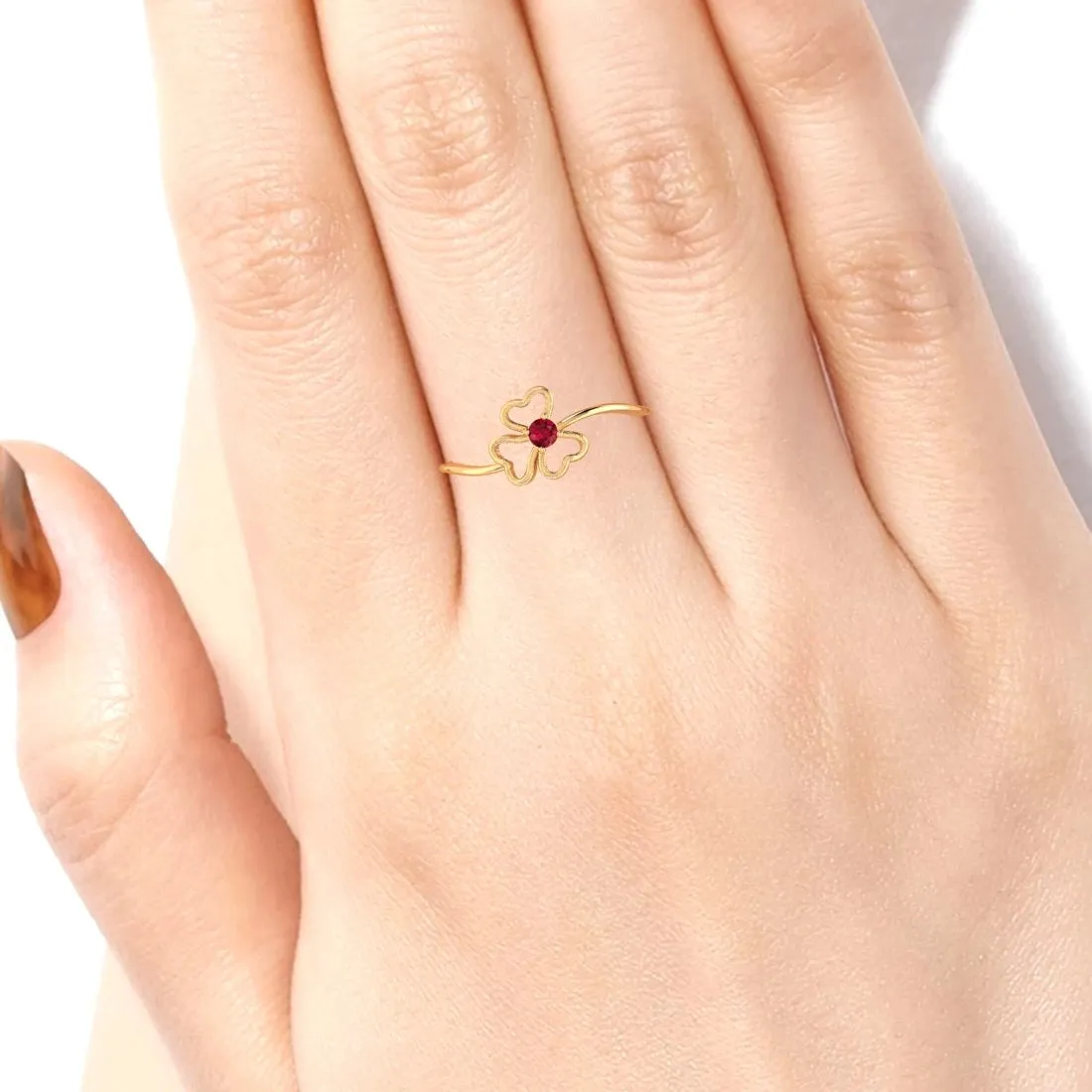 14 KT Yellow Gold Charming Blossom Delicate Beauty Ring for Women