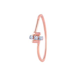 14k (585) Rose Gold And Diamond Ring For Women