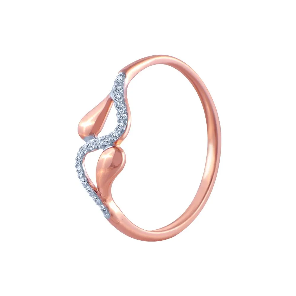 14k (585) Rose Gold And Diamond Ring For Women