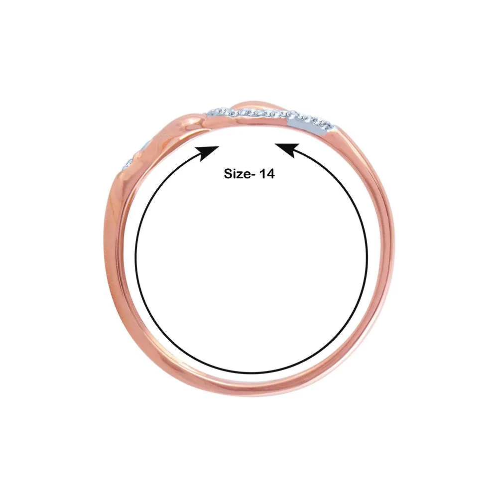 14k (585) Rose Gold And Diamond Ring For Women