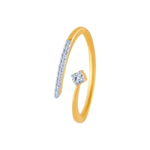 14k (585) Yellow Gold And Diamond Ring For Women