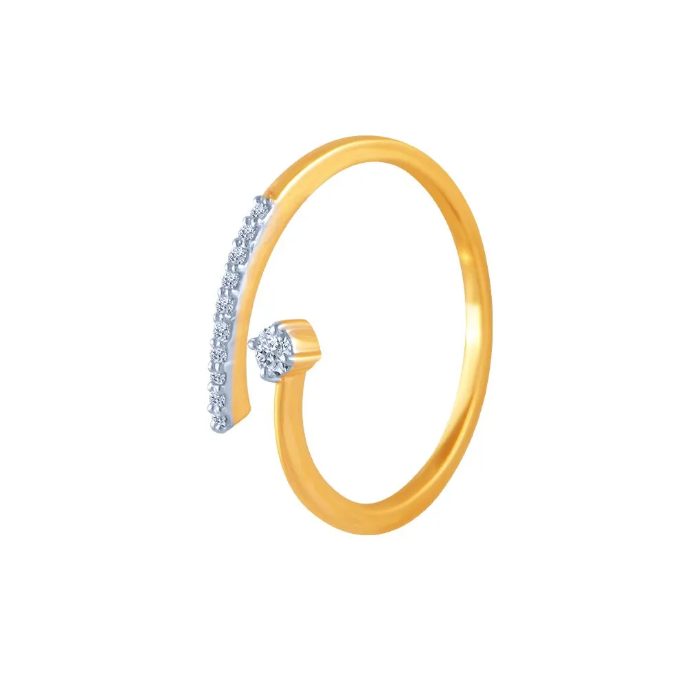 14k (585) Yellow Gold And Diamond Ring For Women