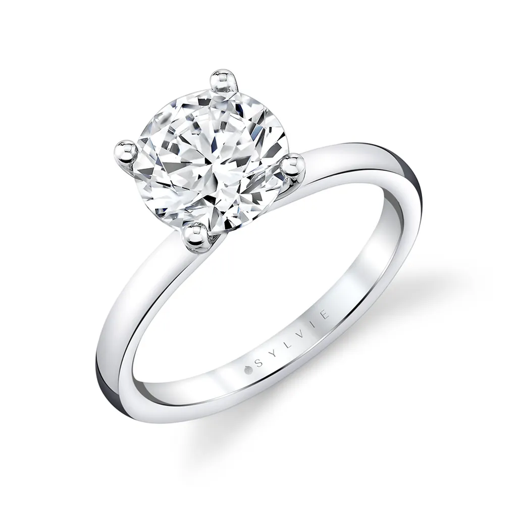 14K White Gold 'Ame' Solitaire Engagement Ring
