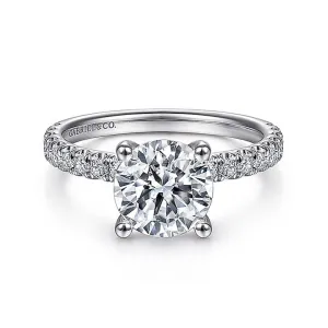 14K White Gold 'Amira' Round Diamond Engagement Ring