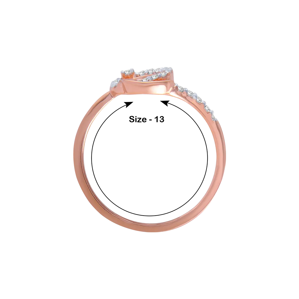 14KT (585) Rose Gold And Diamond Ring For Women