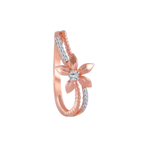 14KT (585) Rose Gold And Diamond Ring For Women