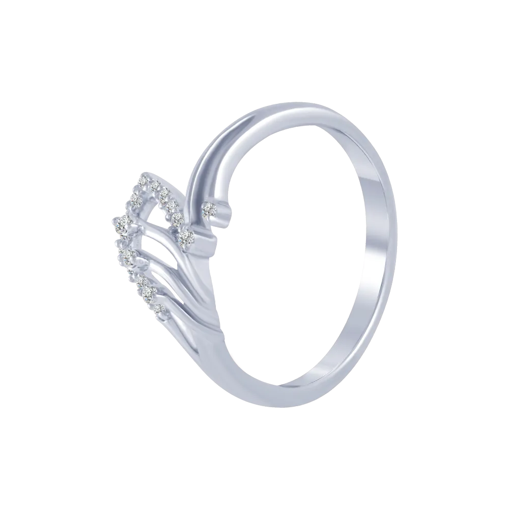 14KT (585) White Gold And Diamond Ring For Women