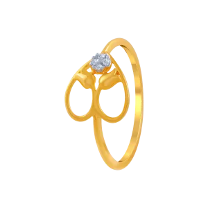 14KT (585) Yellow Gold And American Diamond Ring For Women