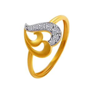 14KT (585) Yellow Gold And American Diamond Ring For Women