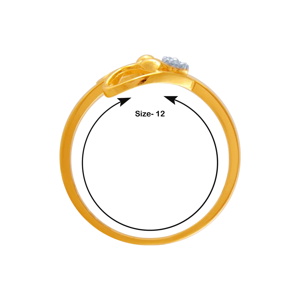 14KT (585) Yellow Gold And American Diamond Ring For Women