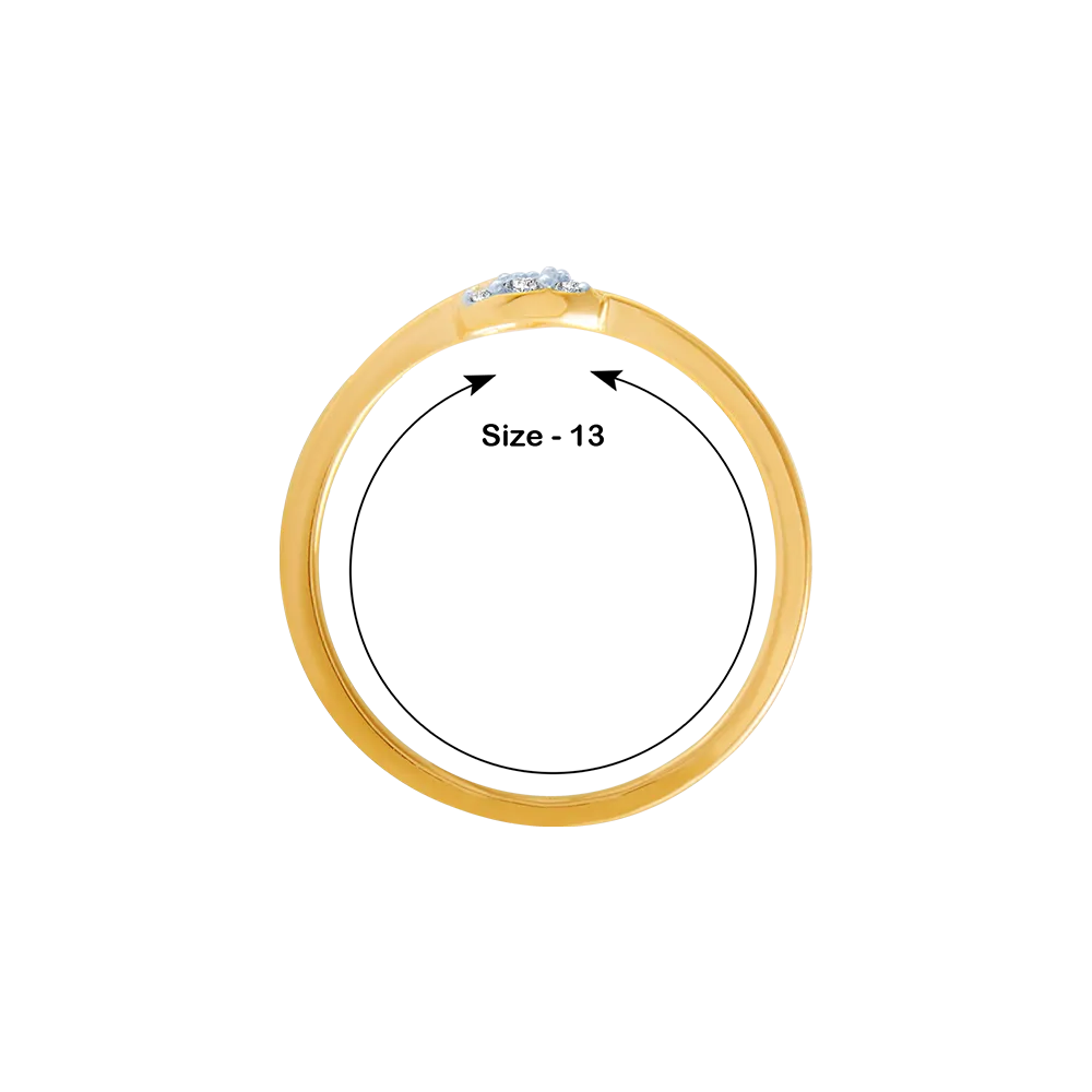 14KT (585) Yellow Gold And Diamond Ring For Women