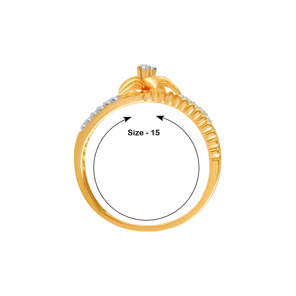 14KT (585) Yellow Gold And Diamond Ring For Women