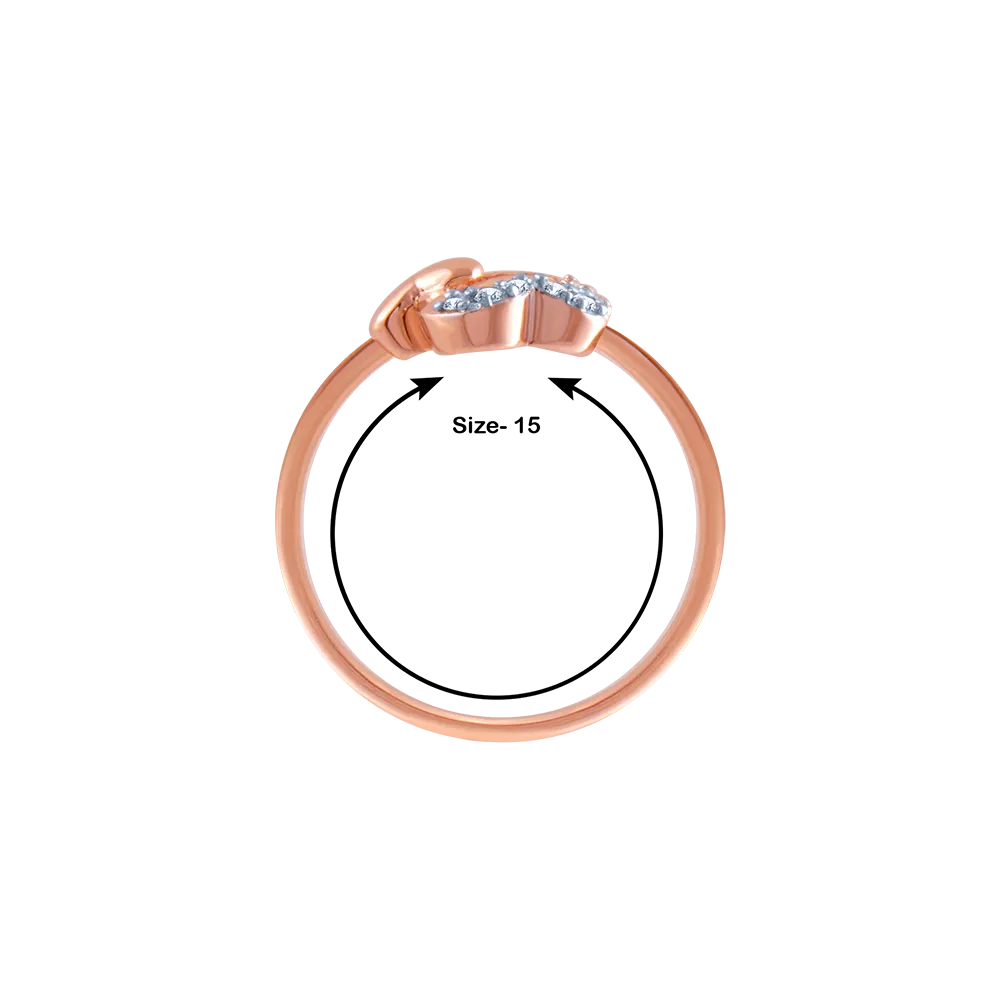 18k (750) Rose Gold And Diamond Ring For Women