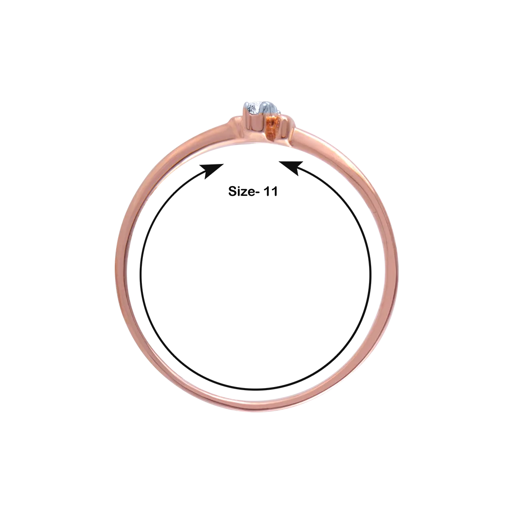 18k (750) Rose Gold And Diamond Ring For Women