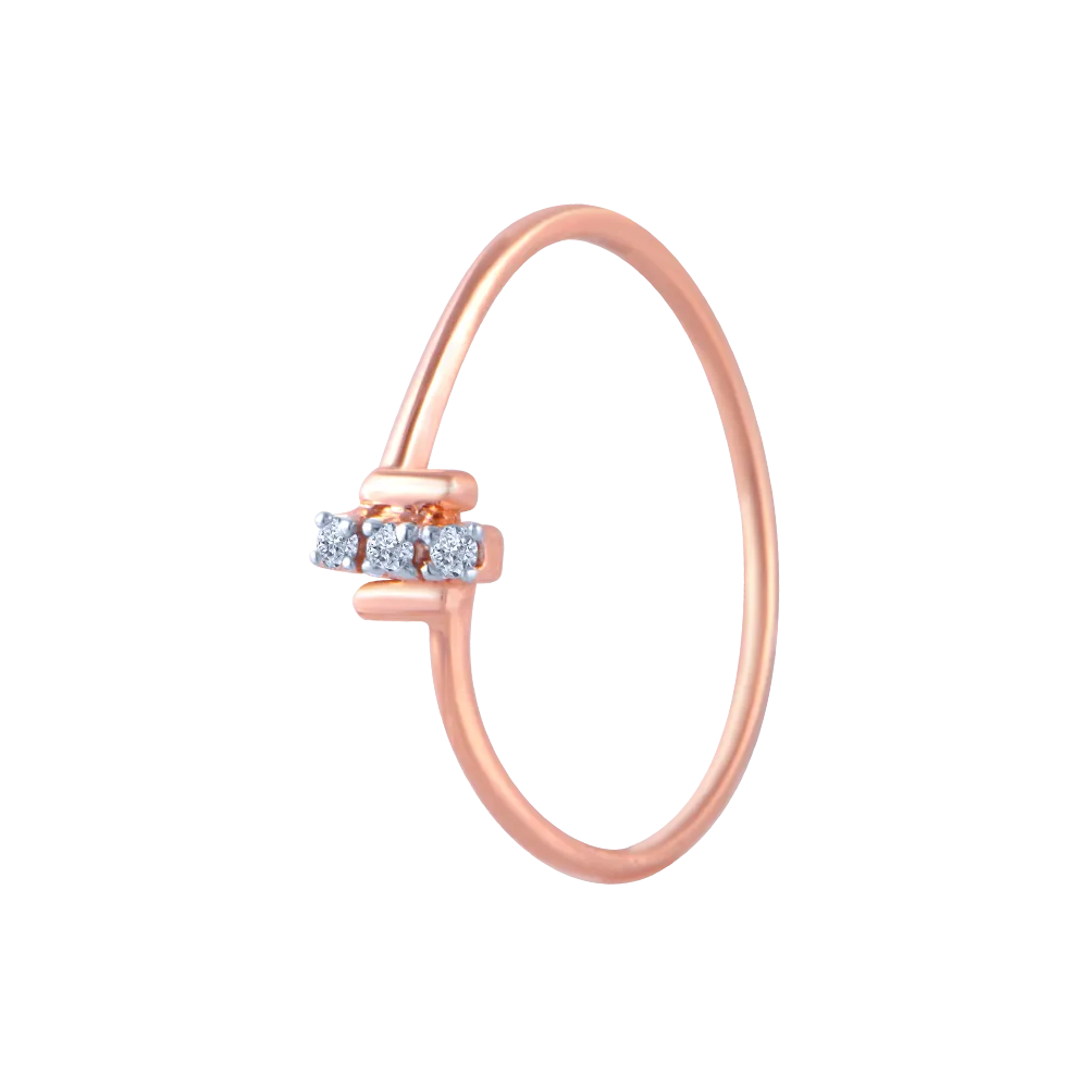 18k (750) Rose Gold And Diamond Ring For Women