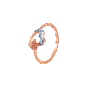 18k (750) Rose Gold And Diamond Ring For Women