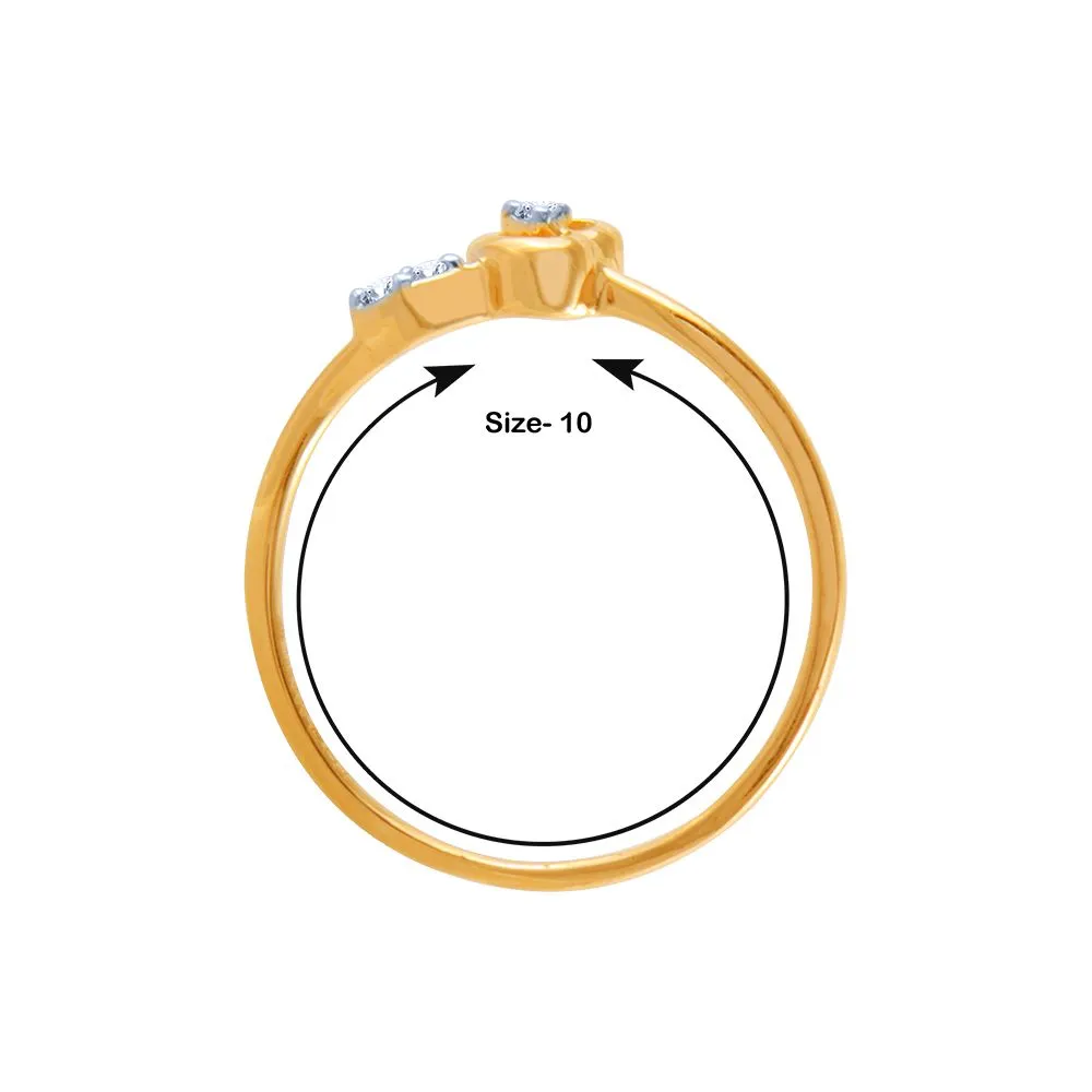 18k (750) Yellow Gold And Diamond Ring For Women