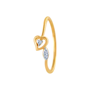 18k (750) Yellow Gold And Diamond Ring For Women
