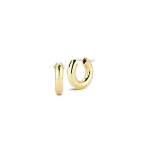 18K DESIGNER GOLD SMALL ROUND THE PERFECT HOOP? EARRINGS