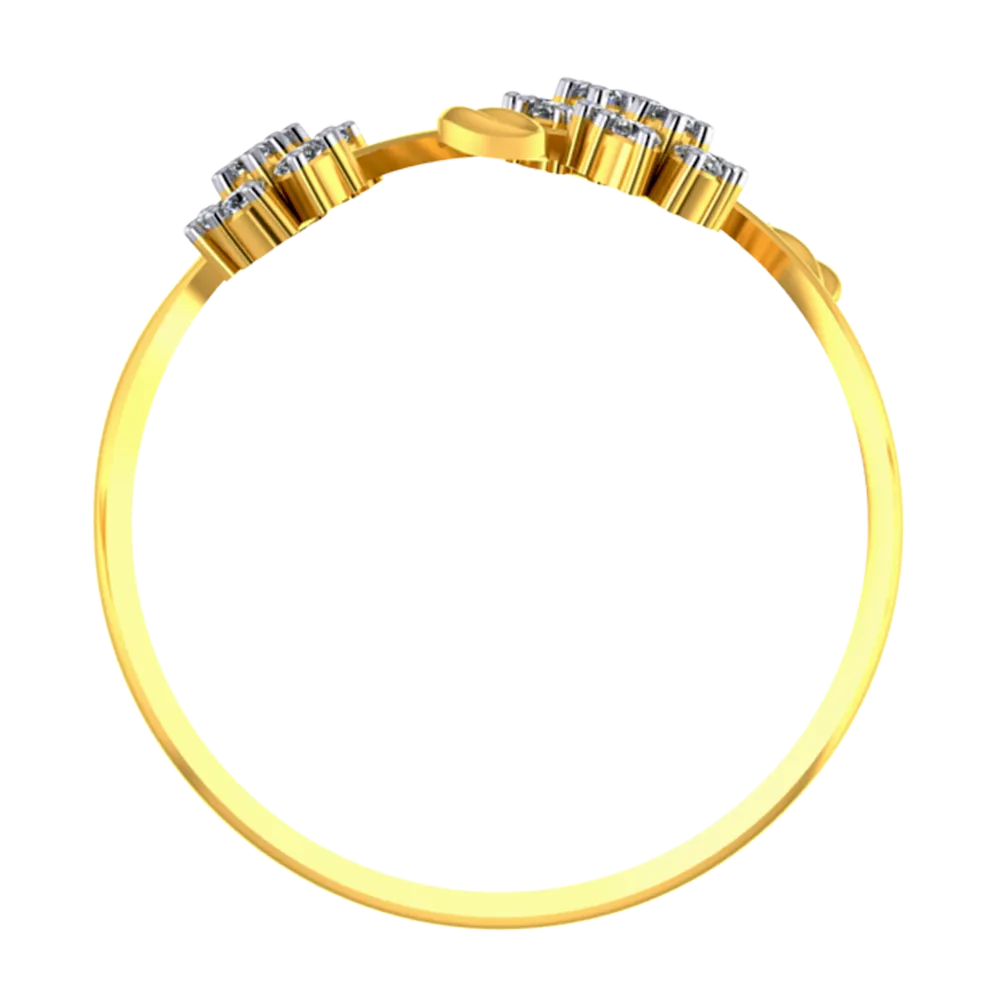 18k Gold And Diamond Embellished Ring With Flower Design For Women From Pc Chandra