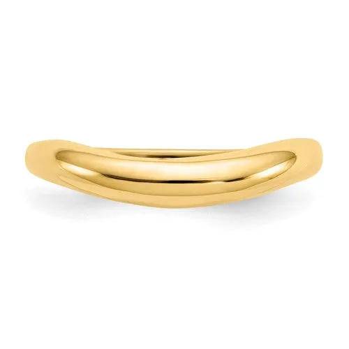 18K Polished Stackable Wave Ring