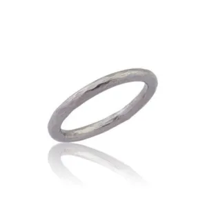 18k White Gold Plain Solid Band