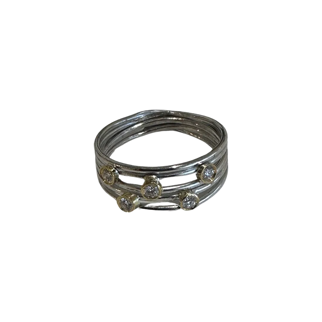 18k White Gold White Diamond Open Wrap Ring