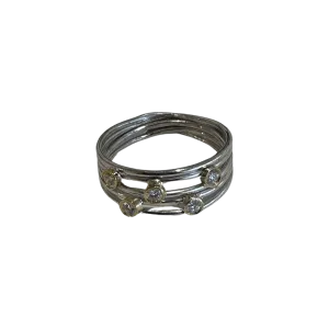 18k White Gold White Diamond Open Wrap Ring