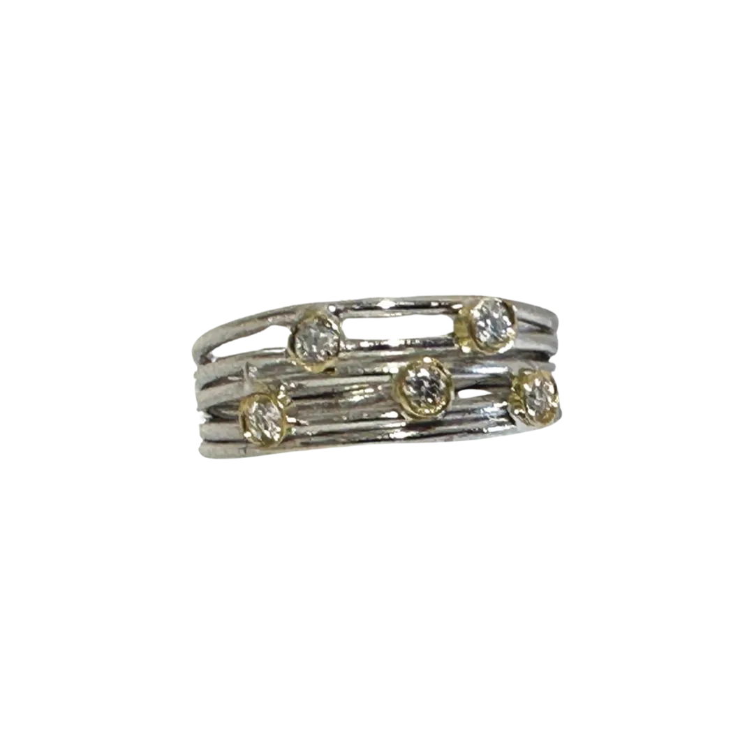 18k White Gold White Diamond Open Wrap Ring