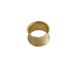 18K Yellow Gold Brushed Matte Finish Concave Ring 14.5 mm