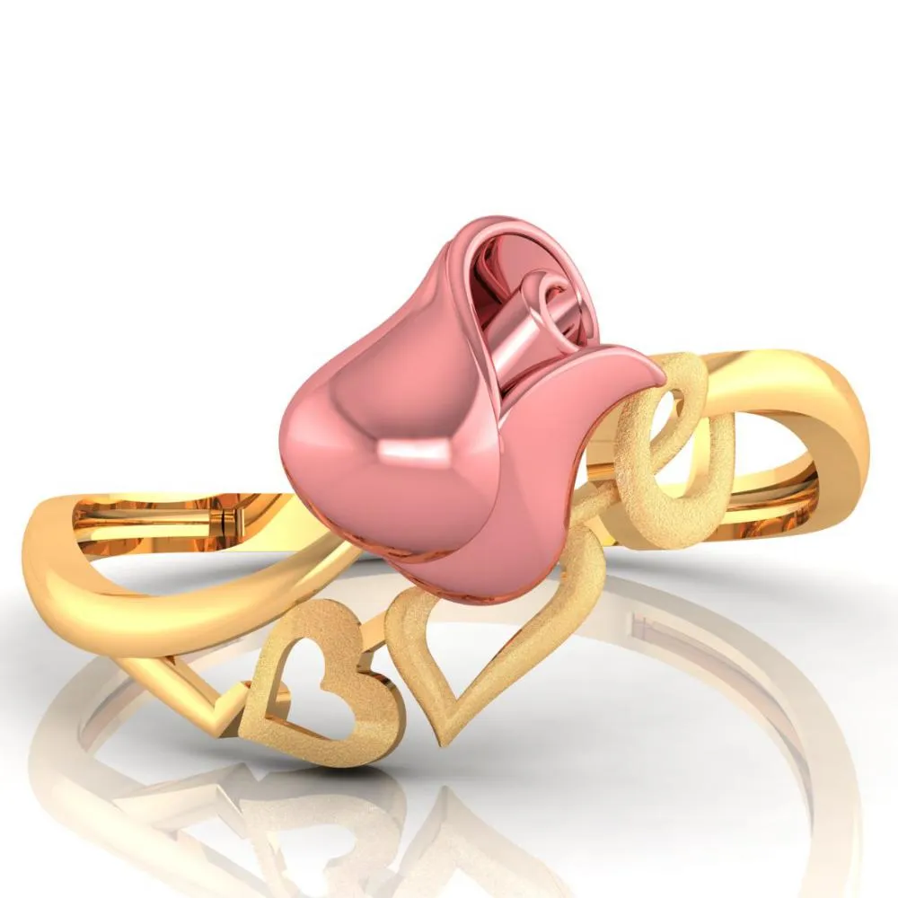18k Yellow With 'love' Word Gold Ring