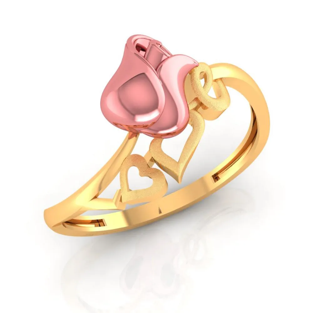 18k Yellow With 'love' Word Gold Ring