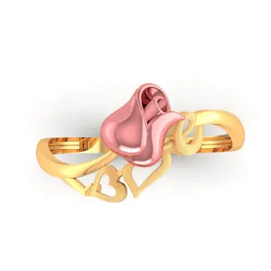 18k Yellow With 'love' Word Gold Ring