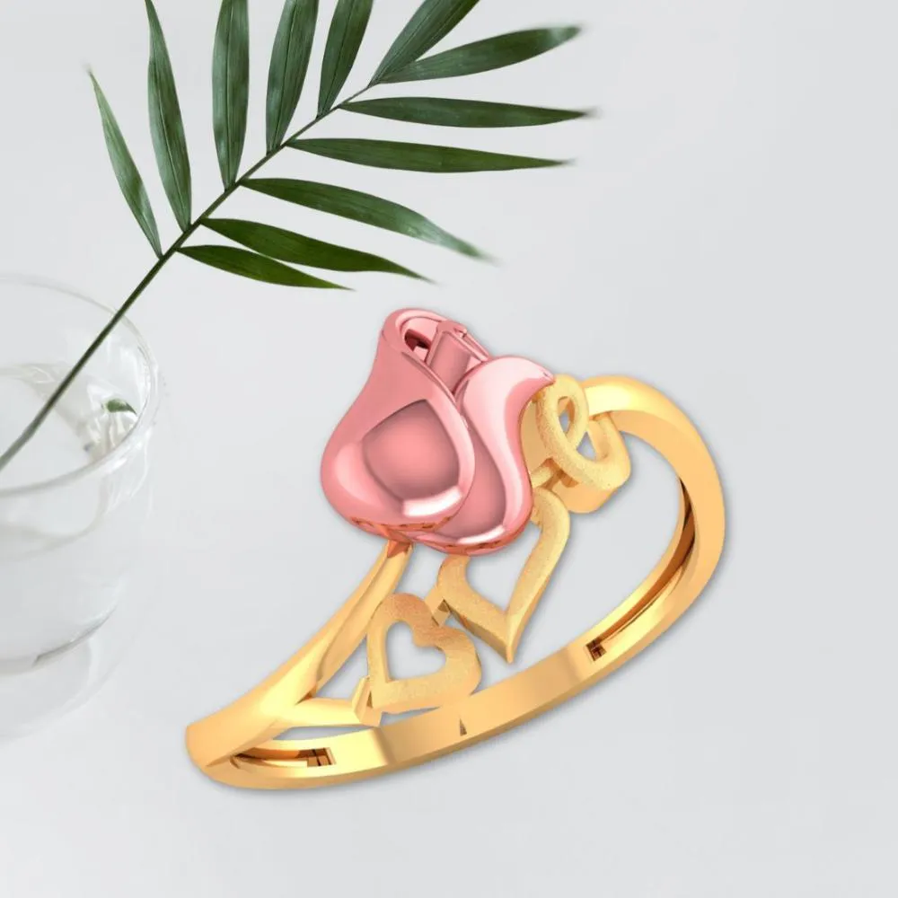 18k Yellow With 'love' Word Gold Ring