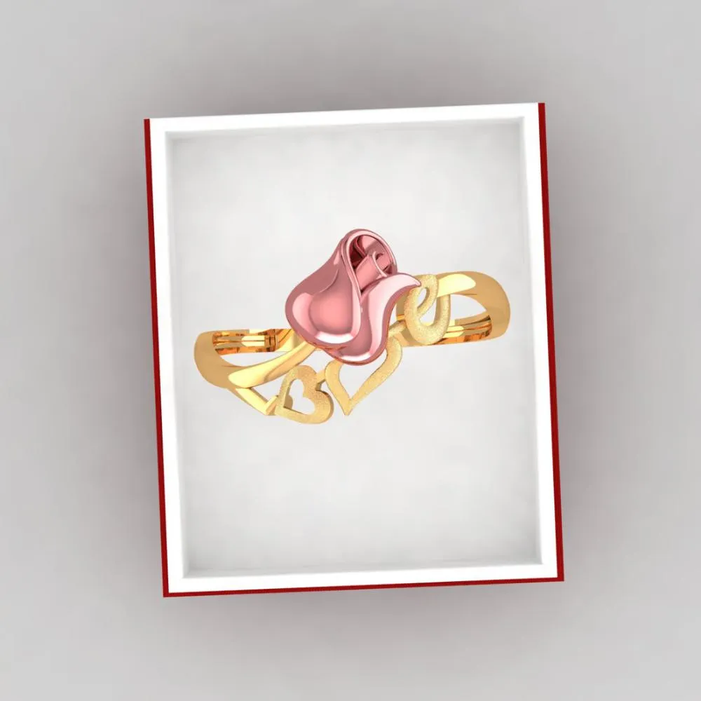 18k Yellow With 'love' Word Gold Ring