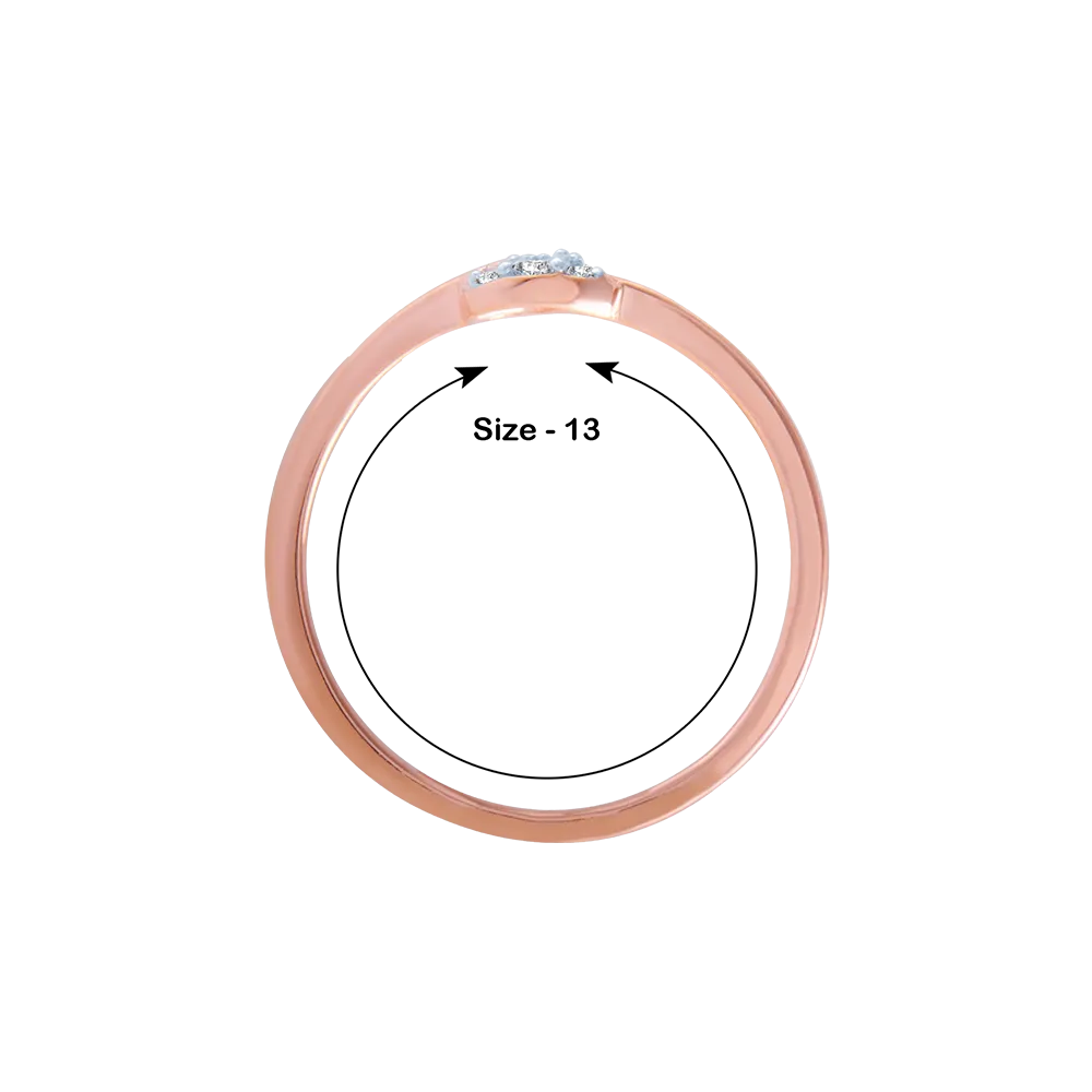 18KT (750) Rose Gold And Diamond Ring For Women