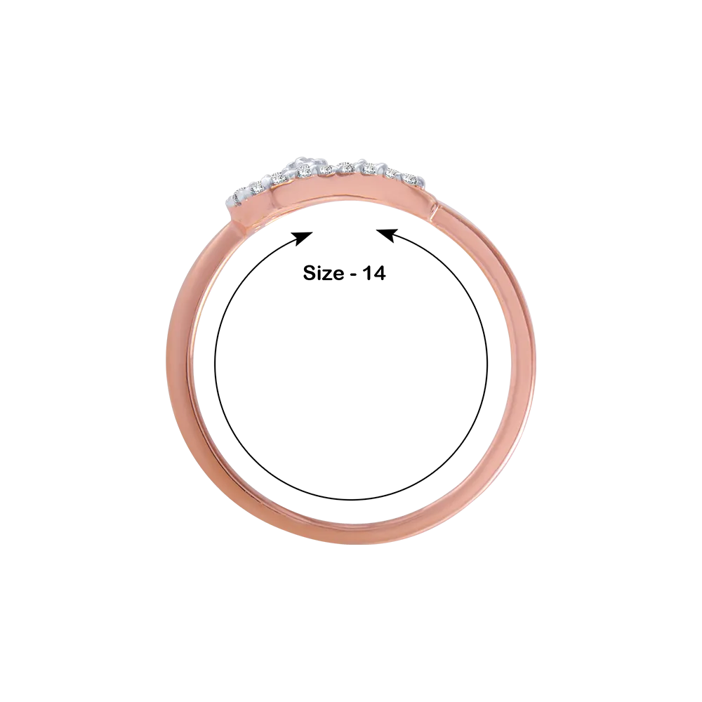 18KT (750) Rose Gold And Diamond Ring For Women
