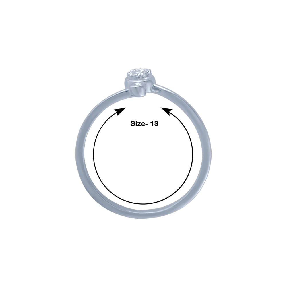 18KT (750) White Gold And Diamond Ring For Women