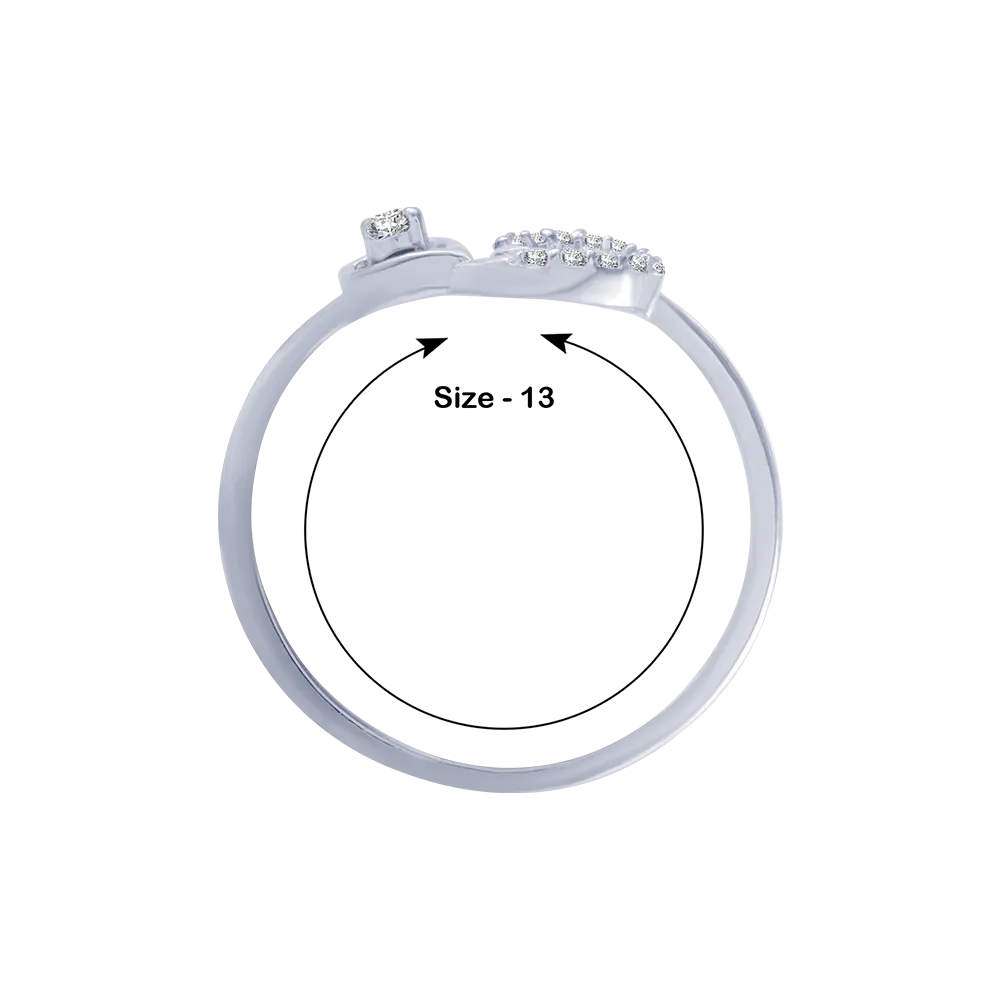 18KT (750) White Gold And Diamond Ring For Women