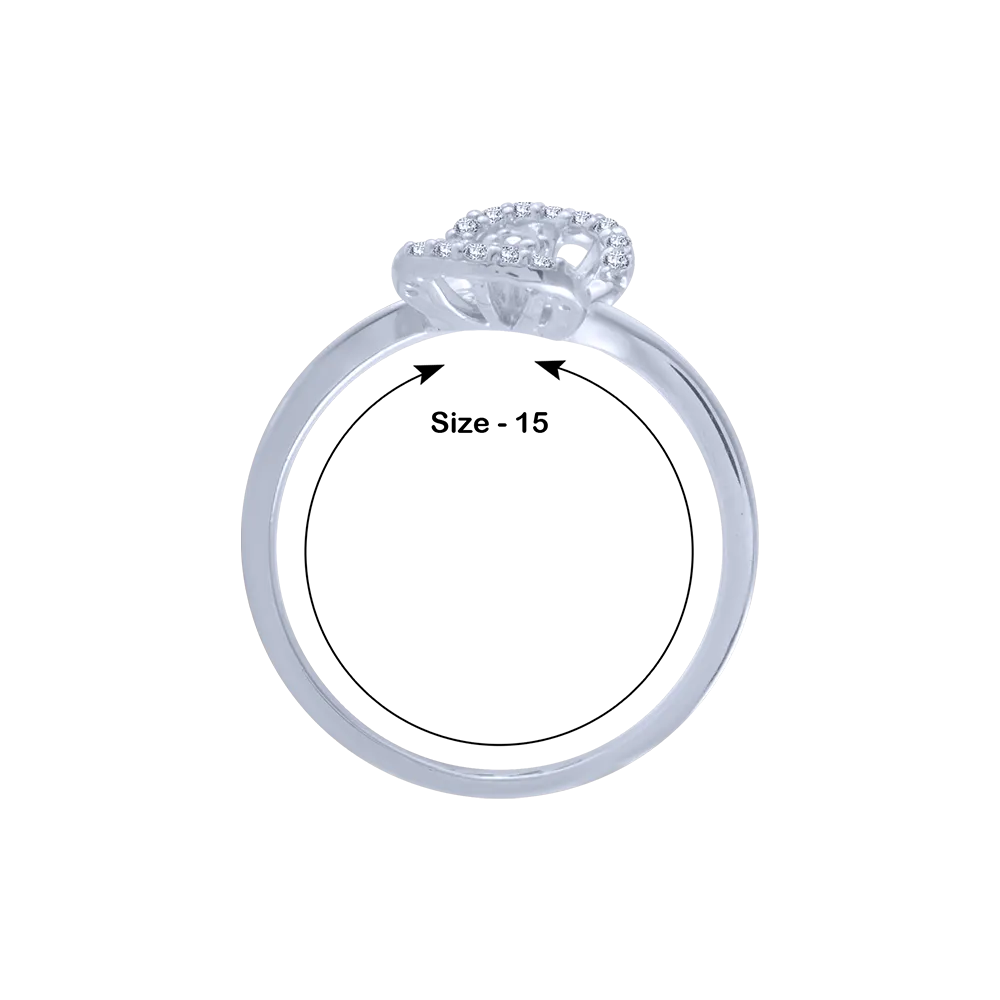 18KT (750) White Gold And Diamond Ring For Women