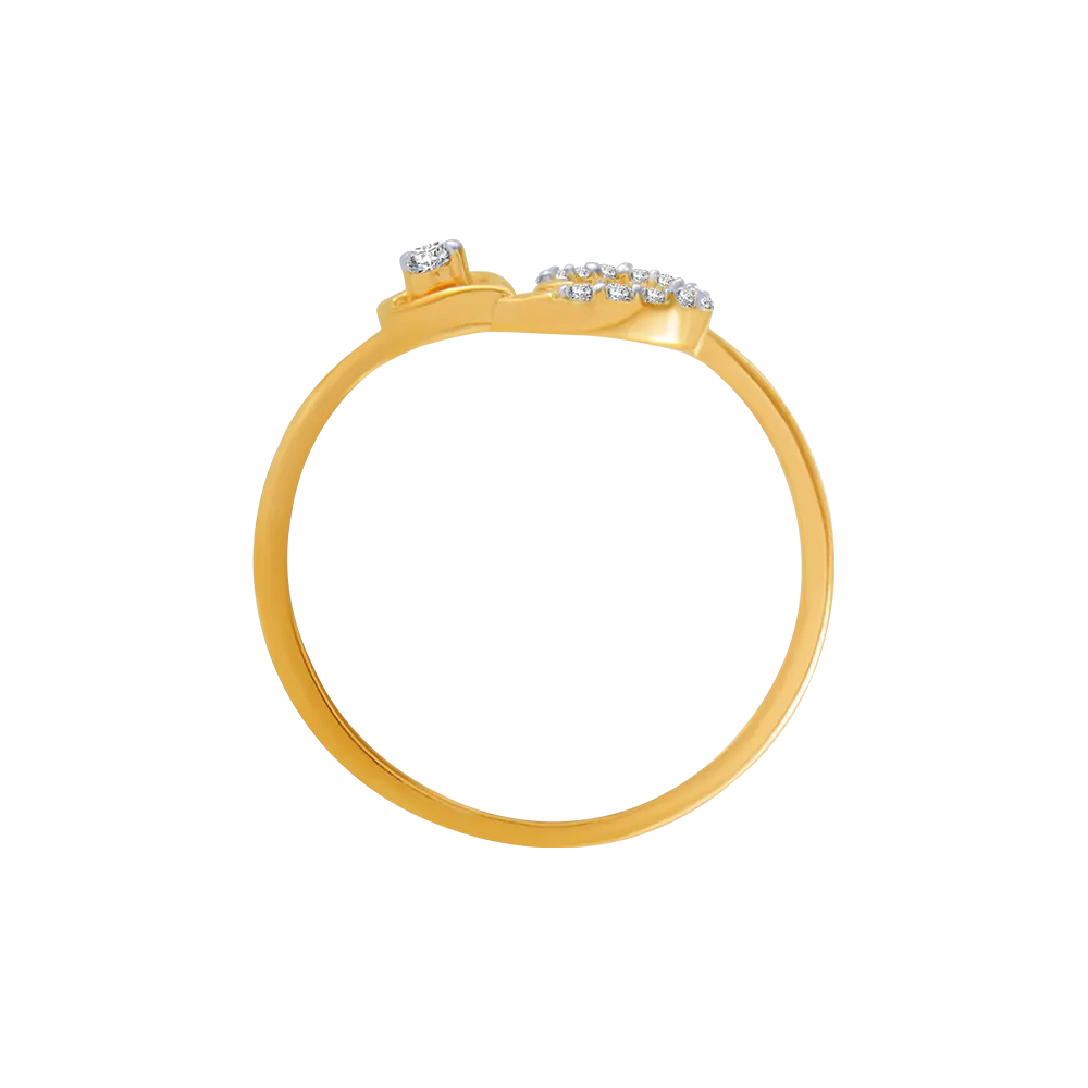 18KT (750) Yellow Gold And Diamond Ring For Women