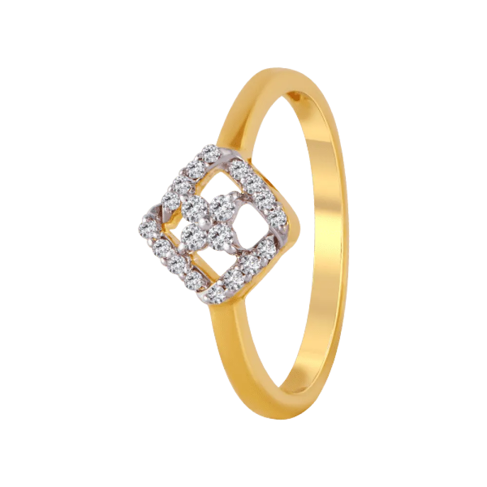 18KT (750) Yellow Gold And Diamond Ring For Women
