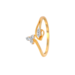 18KT (750) Yellow Gold And Diamond Ring For Women
