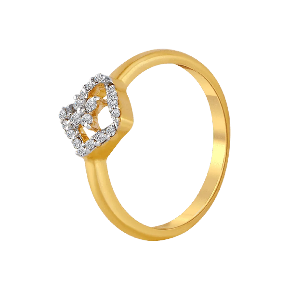 18KT (750) Yellow Gold And Diamond Ring For Women