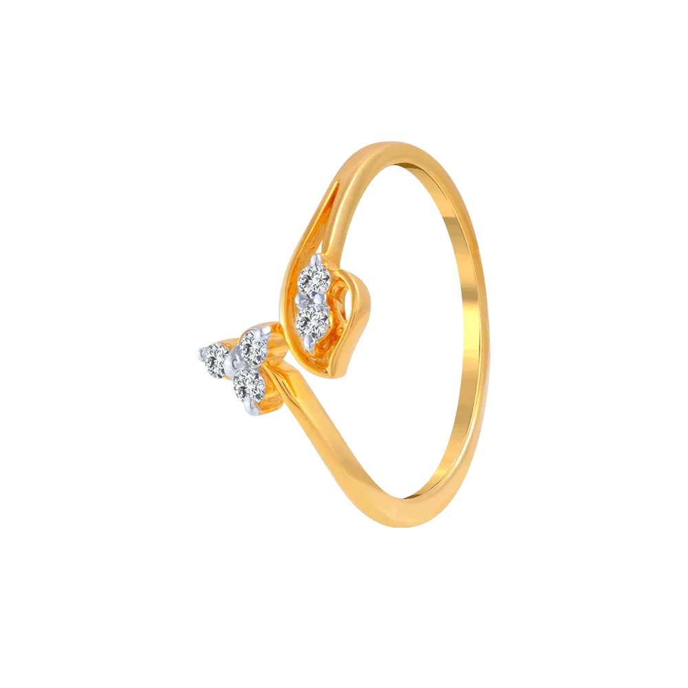 18KT (750) Yellow Gold And Diamond Ring For Women