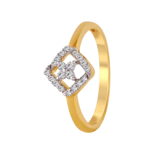 18KT (750) Yellow Gold And Diamond Ring For Women