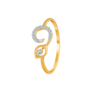 18KT (750) Yellow Gold And Diamond Ring For Women