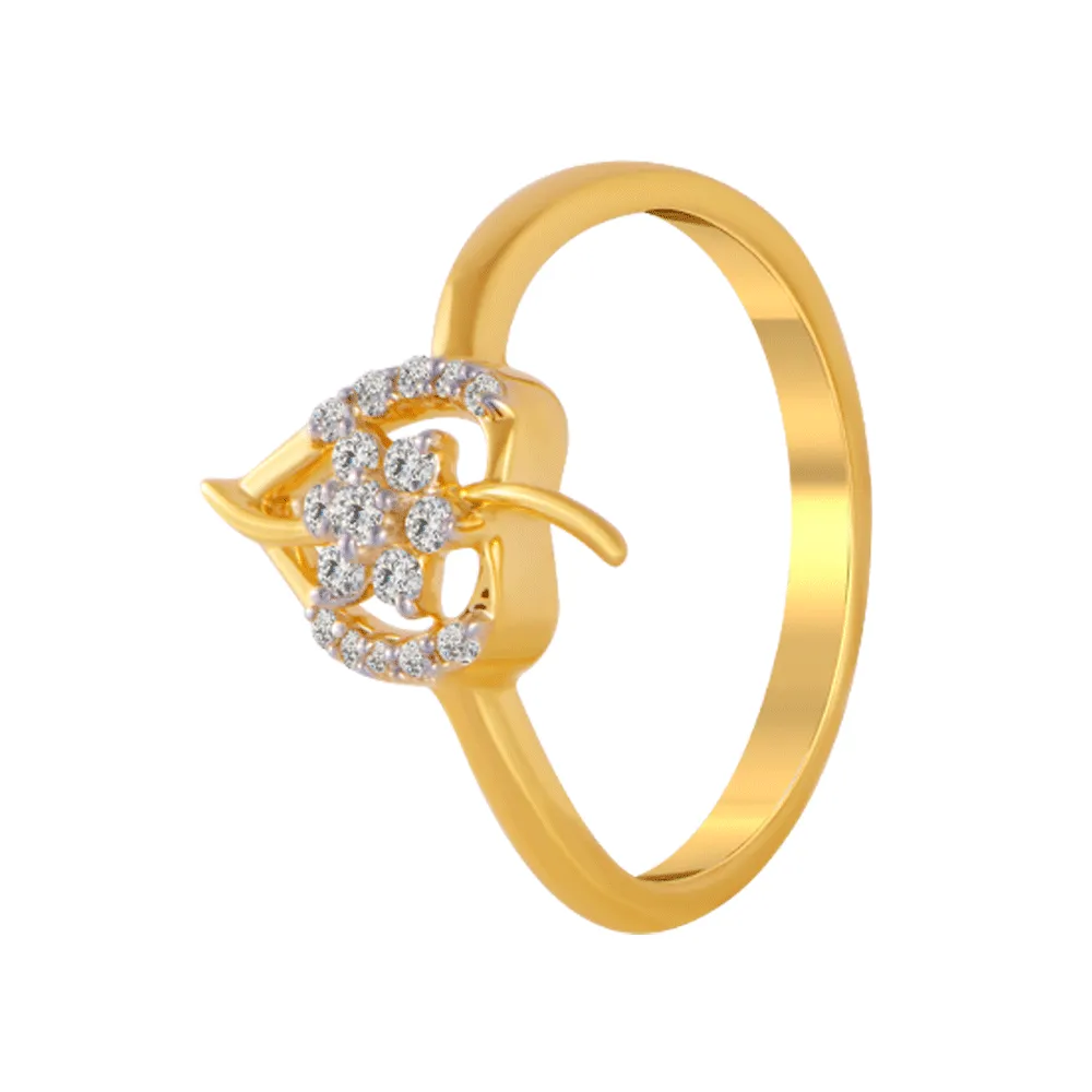 18KT (750) Yellow Gold And Diamond Ring For Women