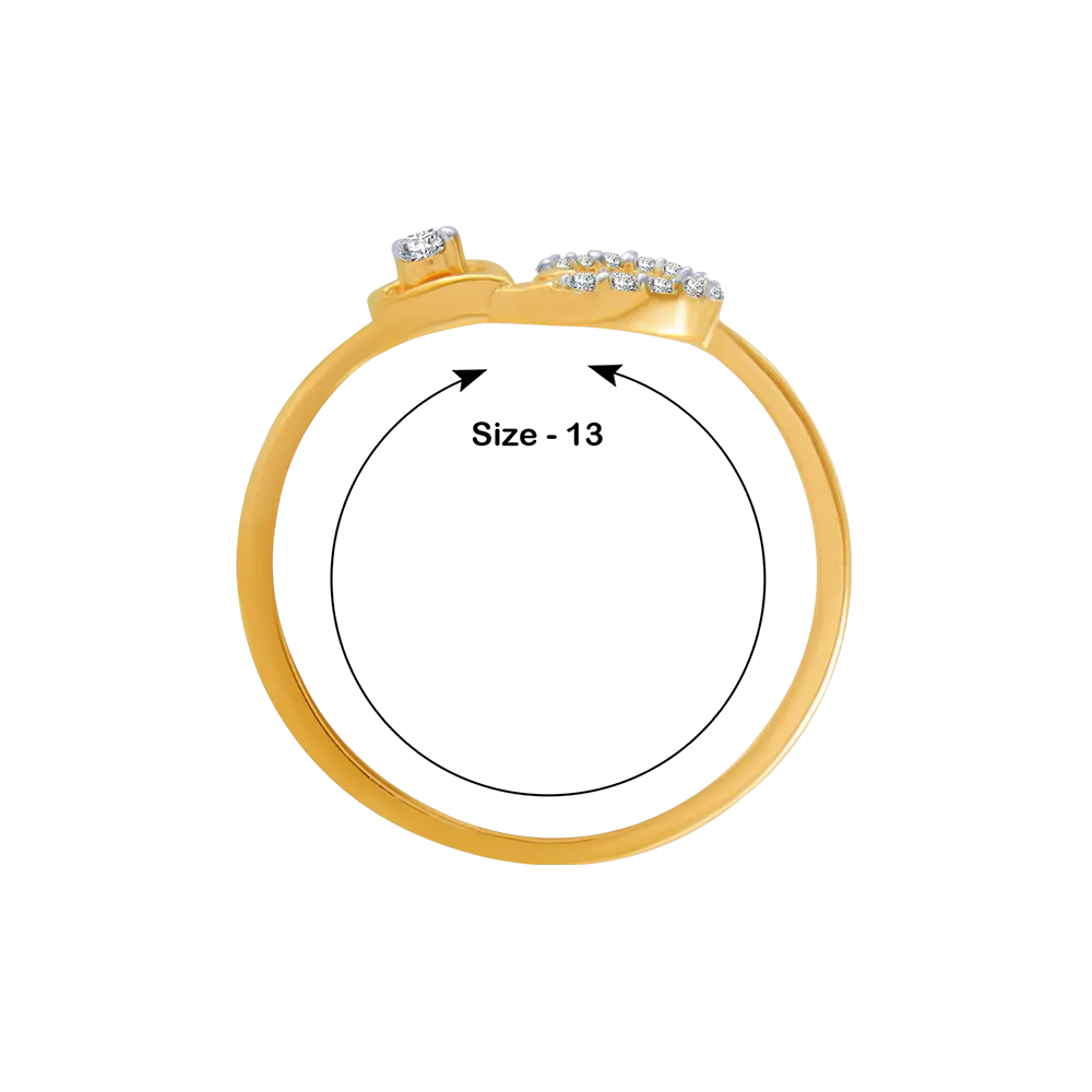 18KT (750) Yellow Gold And Diamond Ring For Women