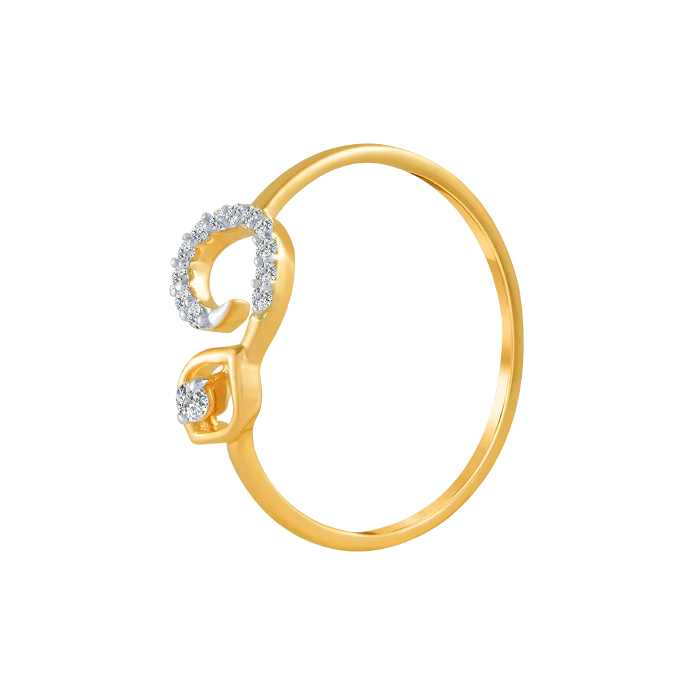 18KT (750) Yellow Gold And Diamond Ring For Women